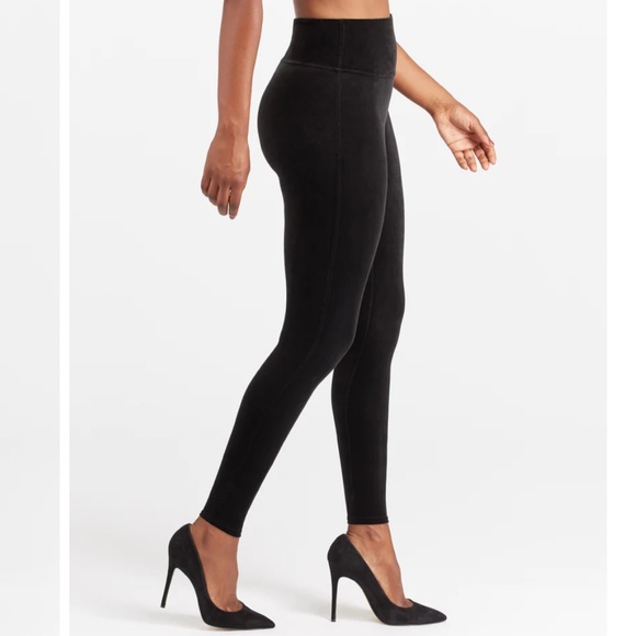 Spanx Black Velvet Leggings - Picture 1 of 6